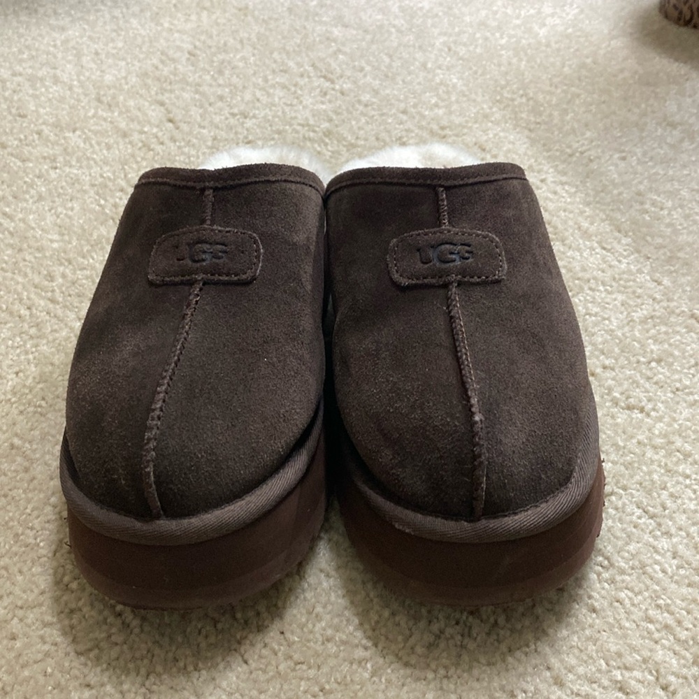 UGG Discoquette Slide Slipper Burnt Cedar Dark Brown Size 8